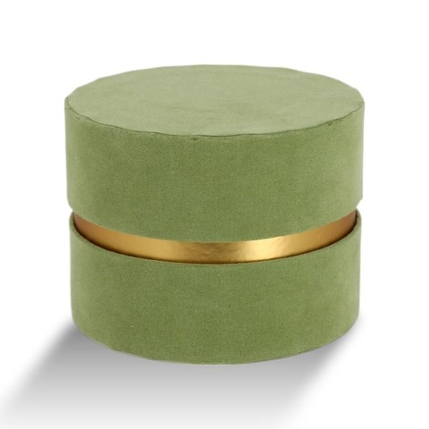 SCATOLA TONDA D10 H8 VERDE VELLUTO MARTELLATO